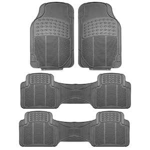Climaproof Gray 3 Row Trimmable Semi Custom Non Slip 4 Pieces 29 in. x 18 in. Vinyl Car Floor Mats
