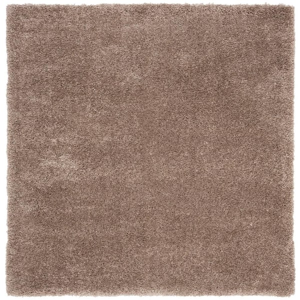 SAFAVIEH Royal Shag Brown 7 ft. x 7 ft. Square Solid Area Rug