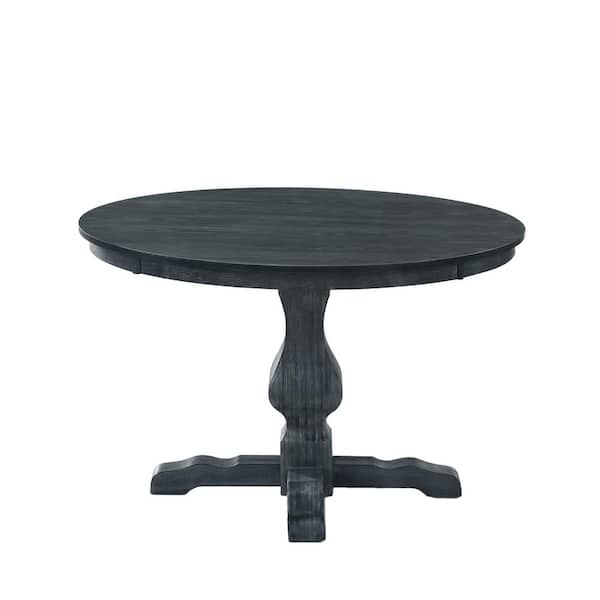 Middelburg Black 4 Seater Small Round Pedestal Kitchen Table Set