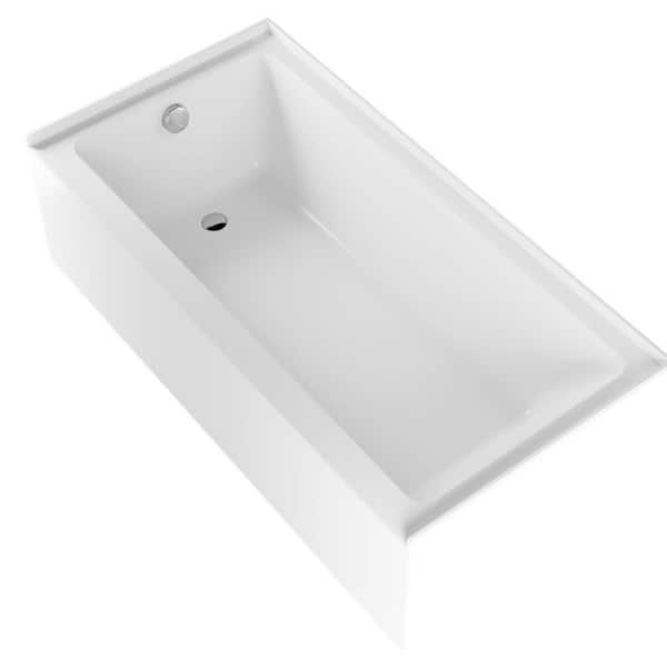Liberty 60 in. x 30 in. Rectangular Alcove Soaking Acrylic Bathtub with Left-Hand Drain in White