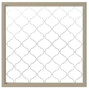 23.5 in. x 23.5 in. Baroque Decorative Glass Picture Vinyl Window - Tan