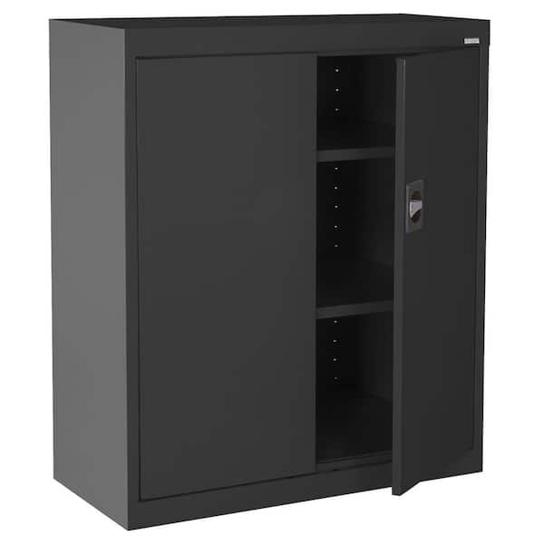 Elite Series 3-Shelf Steel Garage Counter Height Freestanding Cabinet in Black (36 in. W x 36 in. H x 18 in. D)