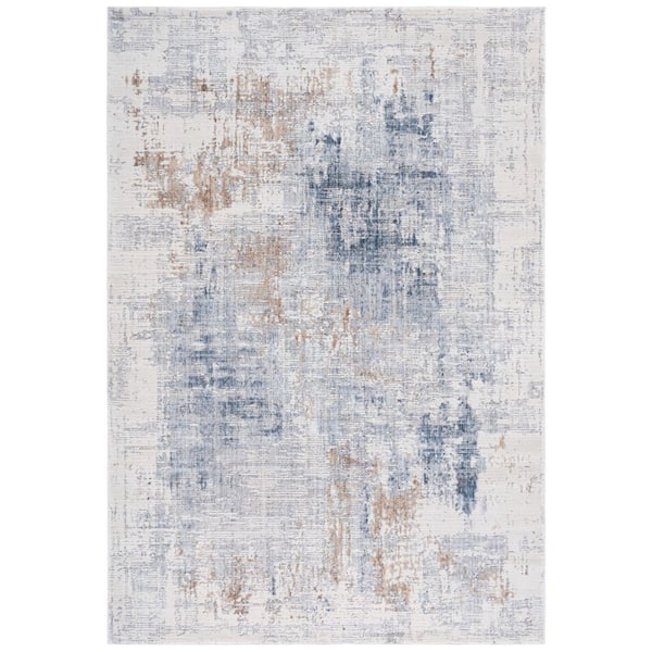 Scarlett 4 ft. x 6 ft. Blue/Ivory Beige Distressed Abstract Area Rug