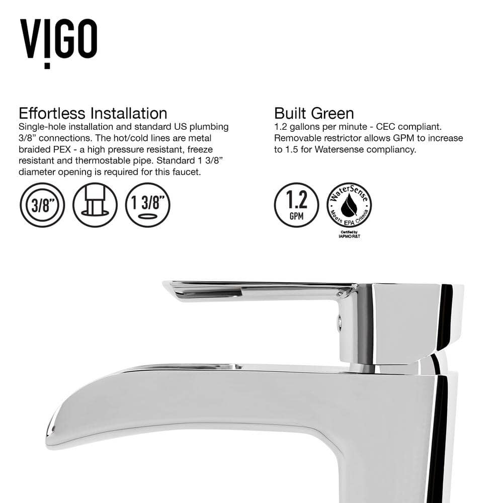 Starr 15" Square White Stone Vessel Sink with Chrome Faucet