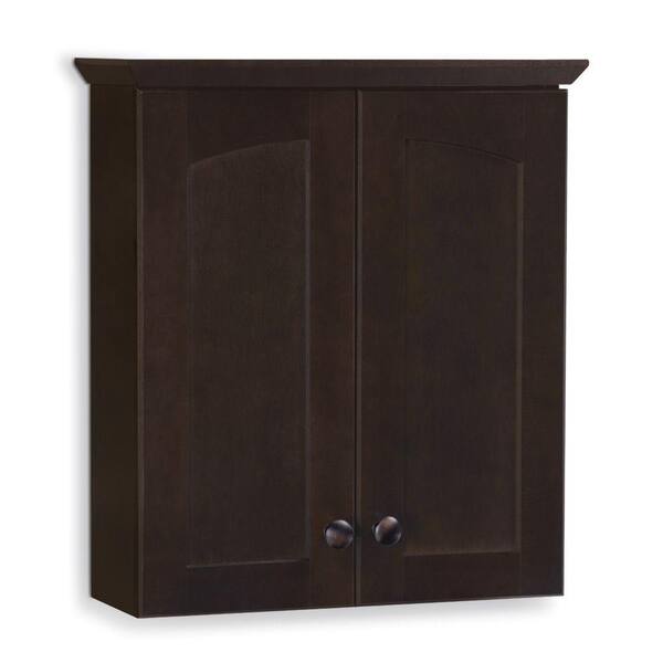 American Classics Melborn 19-1/4 in. W x 21-7/10 in. H x 7 in. D Bathroom Storage Wall Cabinet in Java
