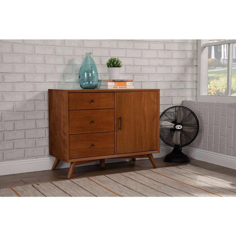 Flynn Acorn Mid-Century Modern Mahogany TV Console with Cabinet