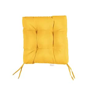 Sunbrella Canvas Sunflower Tufted Chair Cushion Square Back 16 x 16 x 3