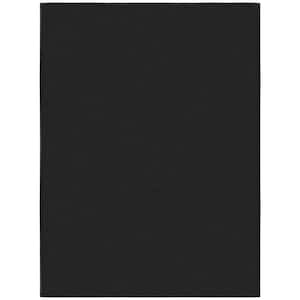 Ottohome Collection Non-Slip Rubberback Modern Solid 2x3 Indoor Entryway Mat, 2 ft. 3 in. x 3 ft., Black