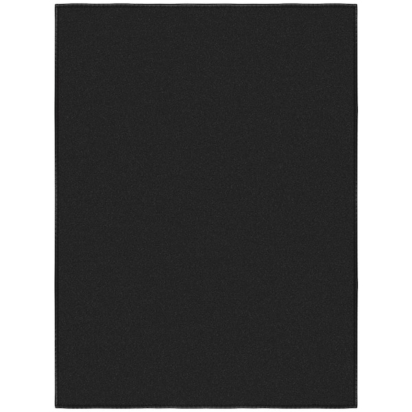 Ottomanson Ottohome Collection Non-Slip Rubberback Modern Solid 2x3 Indoor Entryway Mat, 2 ft. 3 in. x 3 ft., Black
