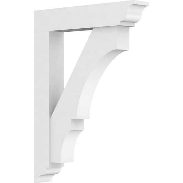 Ekena Millwork Standard Balboa 3 in. W x 24 in. H x 18 in. D Signature Urethane Polyurethane Bracket With Traditional Ends