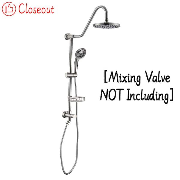 UKISHIRO Single-Handle 5-Spray 2.5 GPM Shower Faucet in Brushed Nickel (Valve Included)