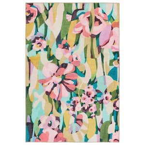 Amicia 3 ft. x 8 ft. Floral Multi-Color/Pink Indoor/Outdoor Area Rug