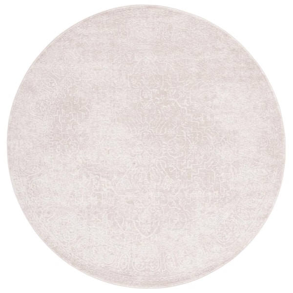 Reflection 8 ft. x 8 ft. Creme/Ivory Oriental Round Rug