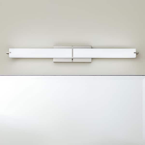 Independence 37.5 in. Brushed Nickel Integrated LED Transitional Linear Bathroom Vanity Light Bar