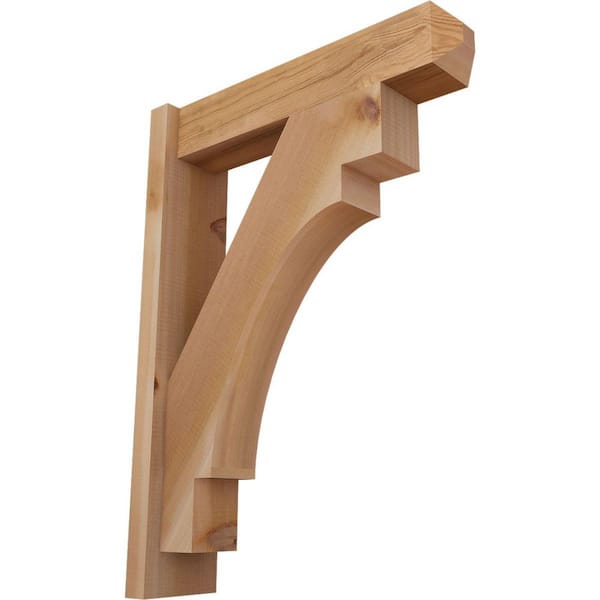 Ekena Millwork 6 in. x 30 in. x 22 in. Western Red Cedar Merced Craftsman Smooth Outlooker
