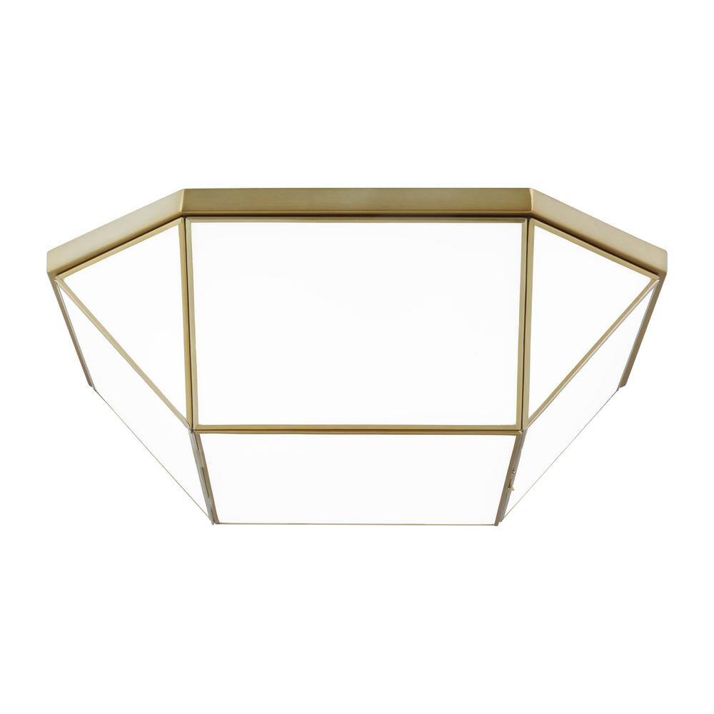 Morrison Satin Brass LED Energy Star Indoor/Outdoor Flush Mount