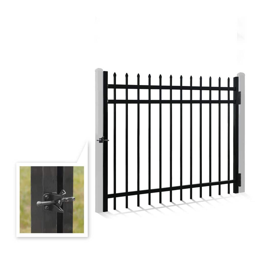 Anti-Rust 5 ft. x 4 ft. Black Steel Pinnacle Fence Gate price history on PriceWatchPro