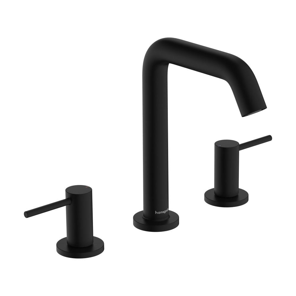 Matte Black Brass Modern Widespread Bathroom Faucet
