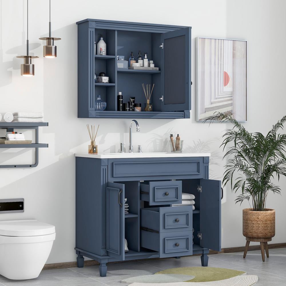 36 in. W x 18 in. D x 34 in. H Single Sink Freestanding Bath Vanity in ...