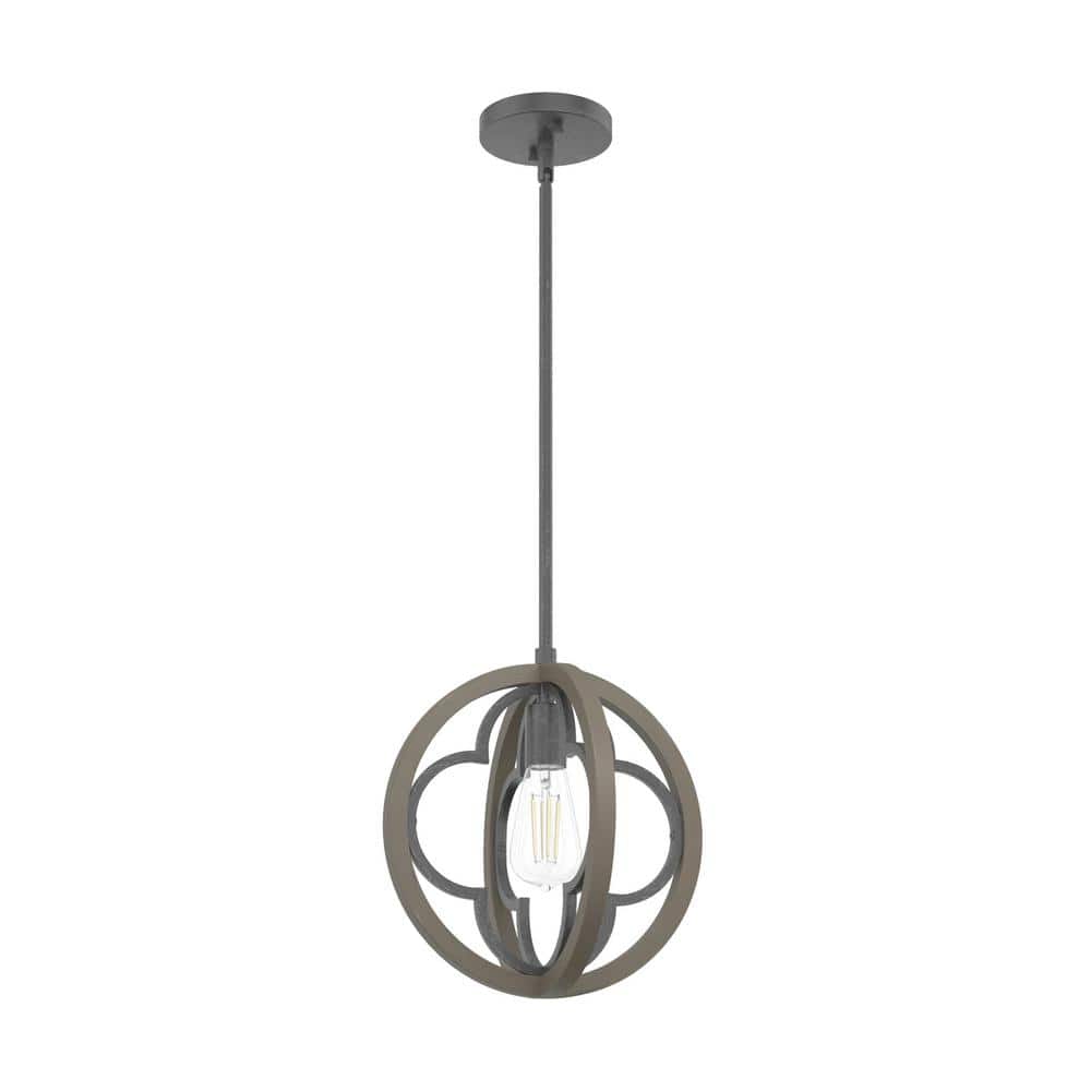 Gablecrest French Oak 12" Globe Pendant Light