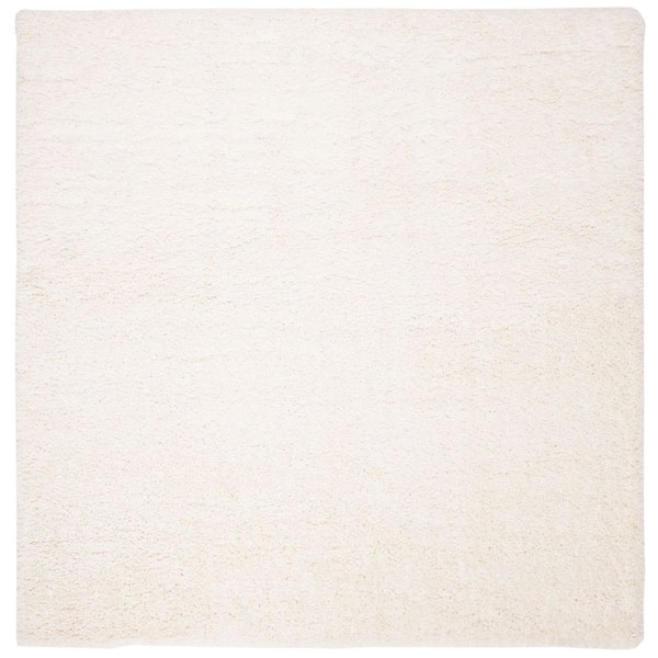 Fontana Shag 8 ft. x 8 ft. Square Ivory Solid Area Rug
