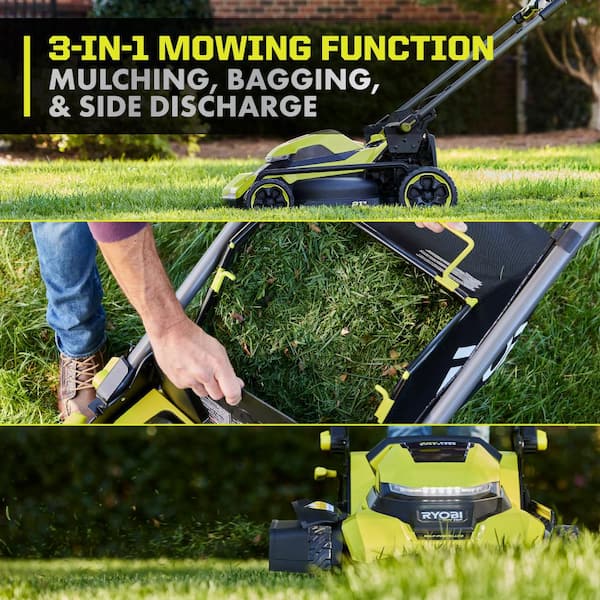 RYOBI - 40V HP Brushless 21 in. Cordless Battery Walk Behind Self-Propelled Lawn Mower with (2) 6.0 Ah Batteries and Charger