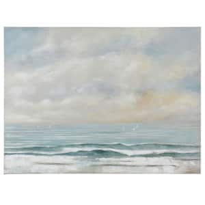 Beautiful Sky - Hand Painted Coastal Landscape Acrylic on Canvas Wall Art Unframed Nature Art Print 36 in. x 48 in.