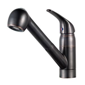 Pfirst Single-Handle Pull-Out Sprayer Kitchen Faucet in Tuscan Bronze