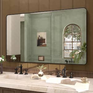 Cosy 60 in. W x 36 in. H Rectangular Framed Wall Bathroom Vanity Mirror in matte Black