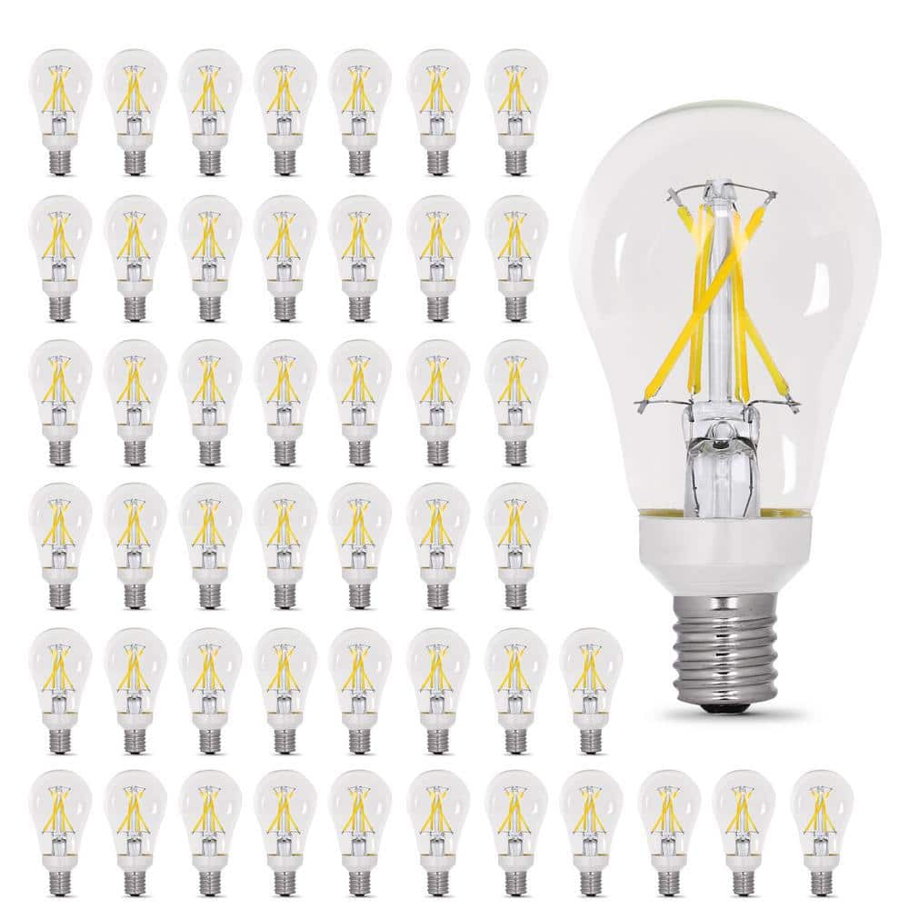 60-Watt Equivalent A15 Intermediate E17 Dimmable CEC Clear LED Ceiling Fan Light Bulb in Soft White 2700K (48-Pack) price history on PriceWatchPro