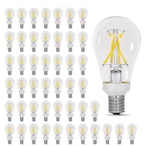 60-Watt Equivalent A15 Intermediate Dimmable CEC Clear Finish LED Ceiling Fan Light Bulb in Soft White 2700K (48-Pack)