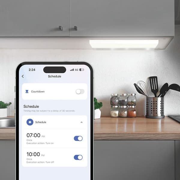 20.4 in. Smart Wi-Fi Connected Wireless Linkable Integrated LED Plug-In LED Under Cabinet Light, Tunable White (4-Pack)