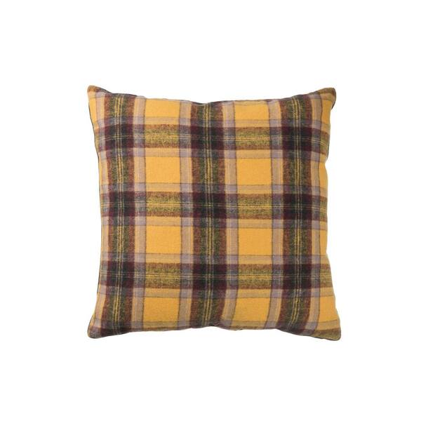 black plaid throw pillow