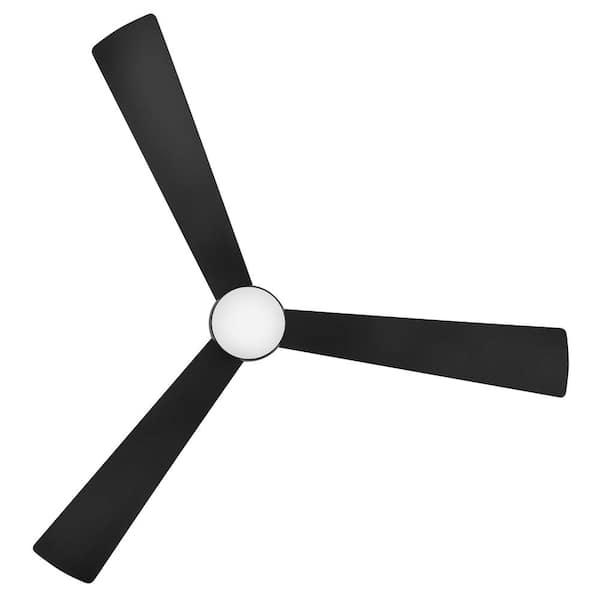 HINKLEY - UNA 56.0 in. Integrated LED Indoor/Outdoor Matte Black Ceiling Fan with Remote Control