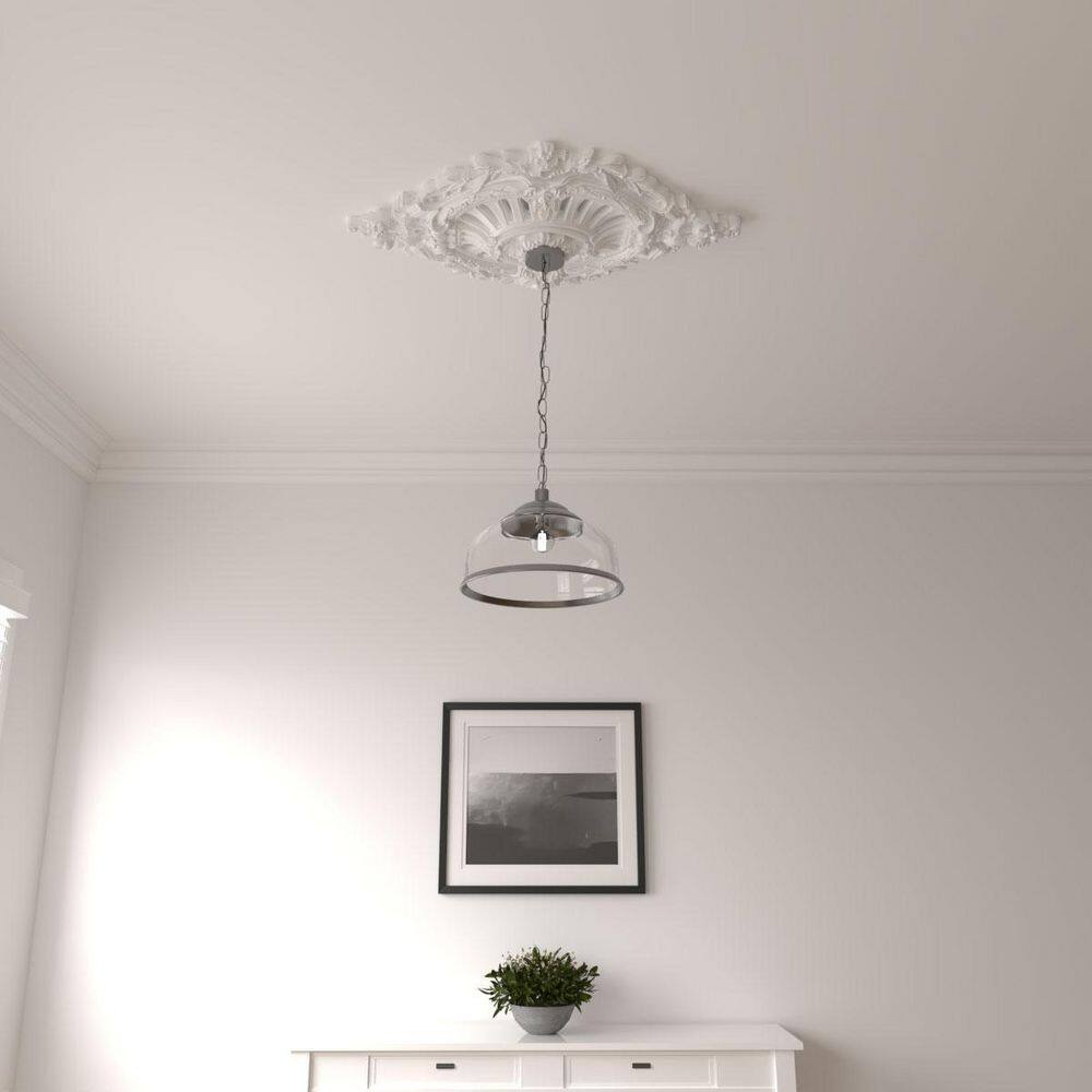Antonio Primed Gray Polyurethane Oval Ceiling Medallion