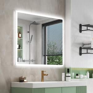 40 in. W x 32 in. H Rectangular Frameless Anti-Fog LED Light Wall Bathroom Vanity Mirror Frontlit and Backlit