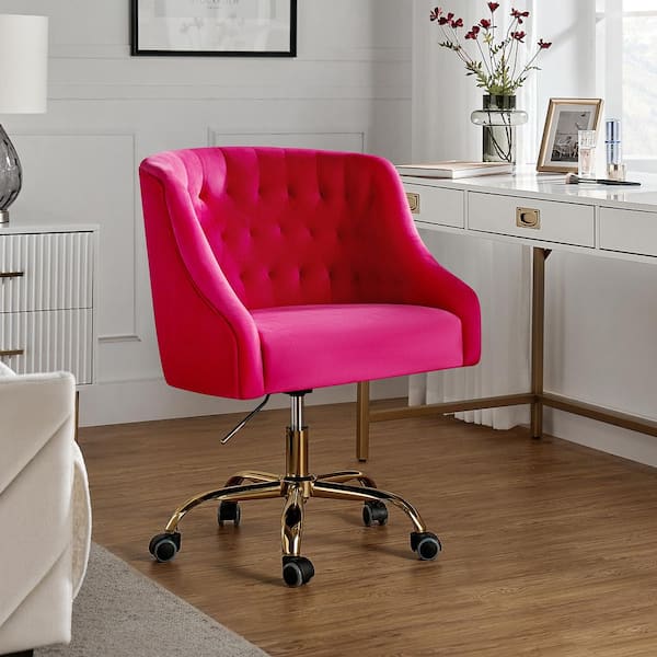 Vanity Chair With Hot Pink Velvet Office Chair JAYDEN CREATION