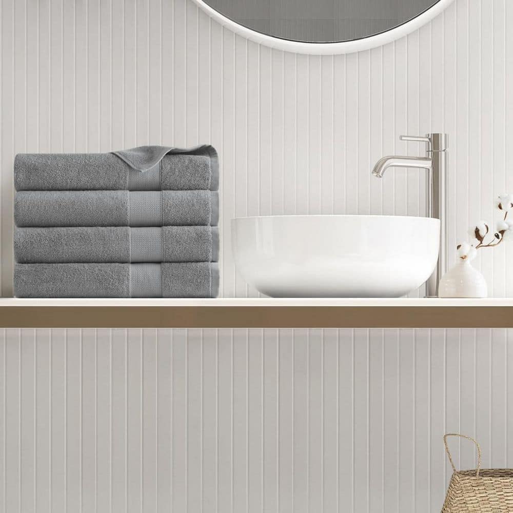 Premium Turkish Cotton 4-Piece Charcoal Solid Bath Towel Set price history on PriceWatchPro
