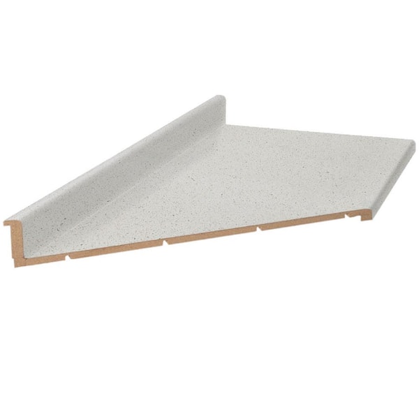 Hampton Bay 10 ft. Left Miter Laminate Countertop in Matte Sea Salt with Waterfall Edge and Integrated Backsplash