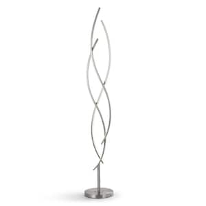 Swave 63 in. Brushed Nickel LED Floor Lamp