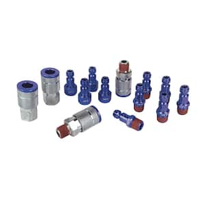 Color Coded Air Accessory Kit - Blue 1/4in. Automotive Style (14-Pieces)