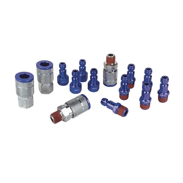Primefit Color Coded Air Accessory Kit - Blue 1/4in. Automotive Style (14-Pieces)