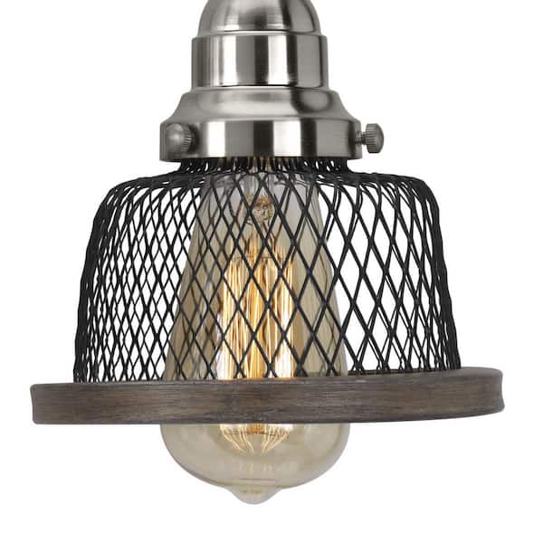 Progress Lighting Tilley 3-Light Brushed Nickel Industrial Drum Medium Hanging Pendant Light