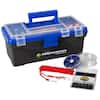 Wakeman Outdoors Bold Blue Fishing Single Tray Tackle Box Tackle Kit (55- Pieces) M500027 - The Home Depot