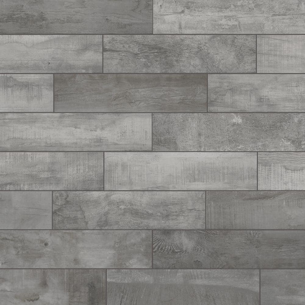 Florida Tile Home Collection Wind River Grey 6 In X 24 In Porcelain Floor And Wall Tile 14 Sq Ft Case Chdewnd026x24 The Home Depot