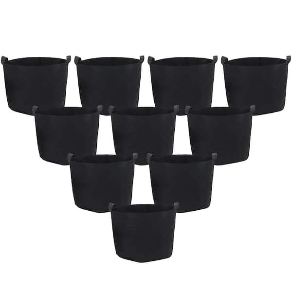 Sunnydaze 7 Gal. Plastic Garden Grow Bags with Handles - Non-Woven Polypropylene Fabric (10-Pack)