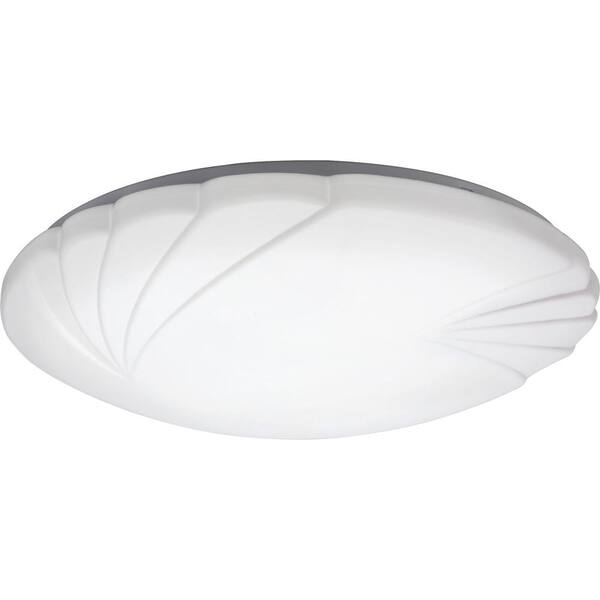 Lithonia Lighting Crenelle 14 in White LED Round Flushmount no bulbs required! 