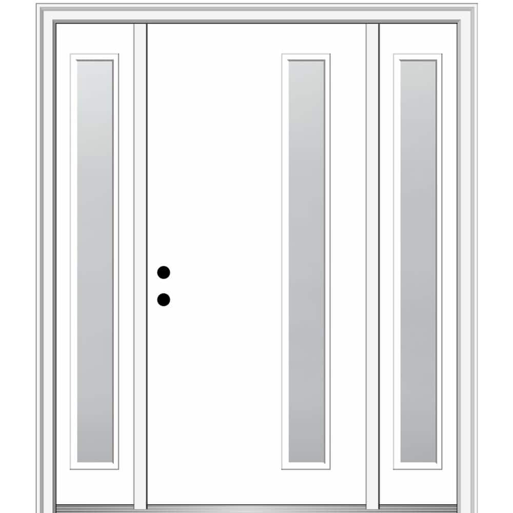 MMI Door Viola 64 in. x 80 in. Right-Hand Inswing 1-Lite Frosted Glass Primed Fiberglass Prehung Front Door on 6-9/16 in. Frame