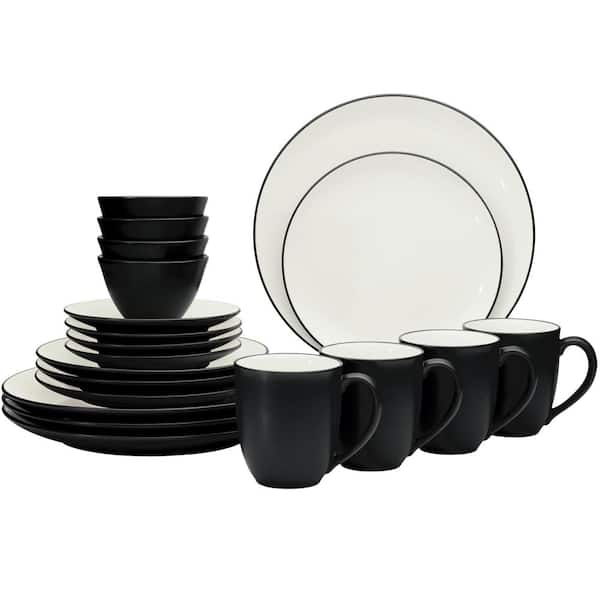 Noritake Colorwave Graphite 20-Piece (Black) Stoneware Dinnerware Set, Service for 4