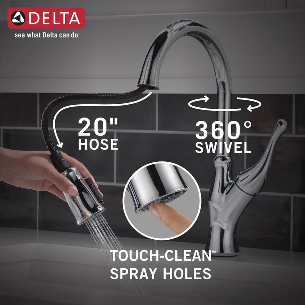 Ophelia Chrome Single Handle Pull Down Kitchen Faucet with Spray
